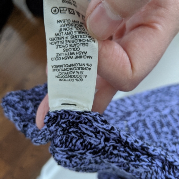 DKNY Purple 3/4 Sleeve Knit Cardigan - Picture 4 of 5